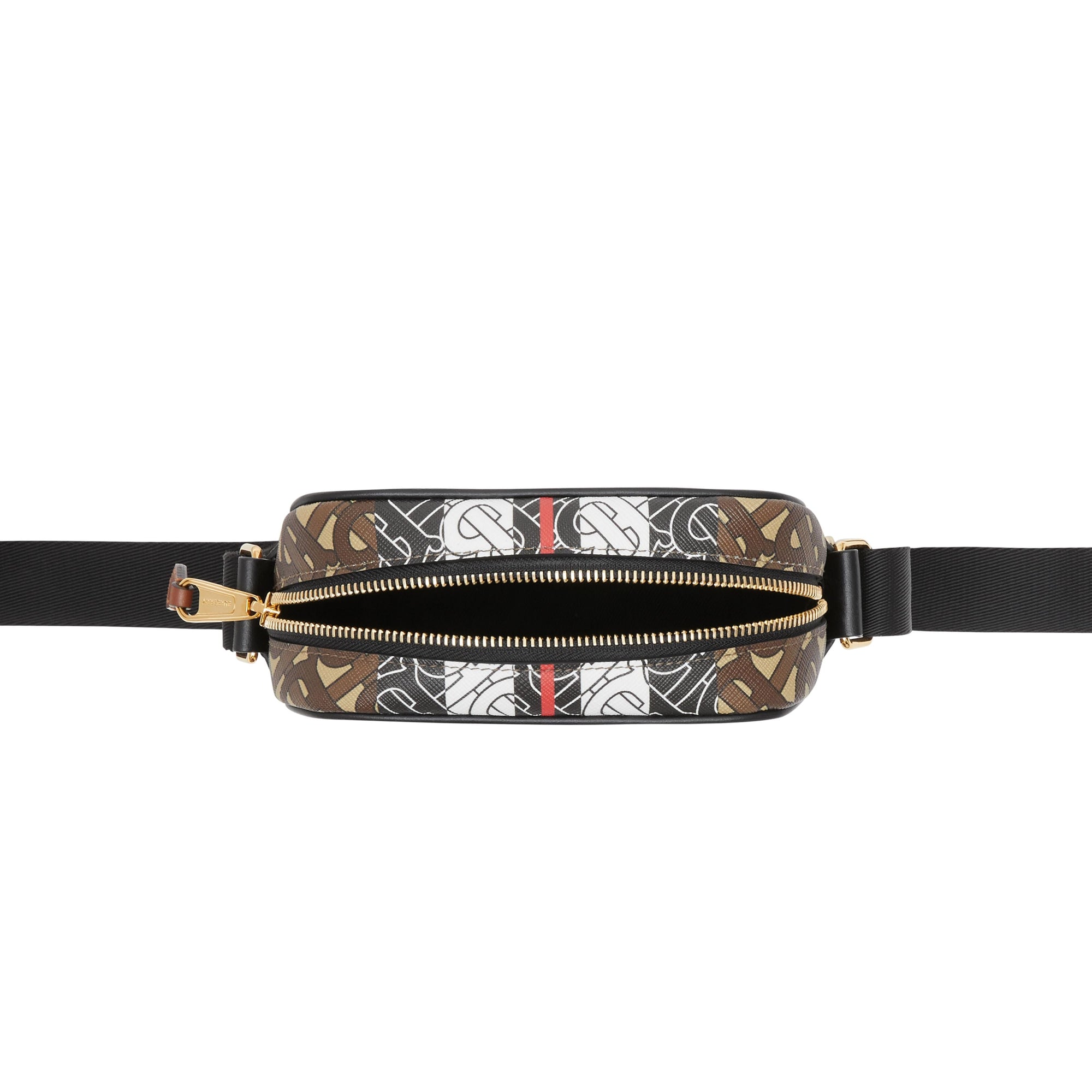 Sac à bandoulière en toile écologique rayé Monogram - Bridle Brown