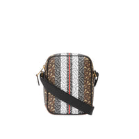 Sac à bandoulière en toile écologique rayé Monogram - Bridle Brown
