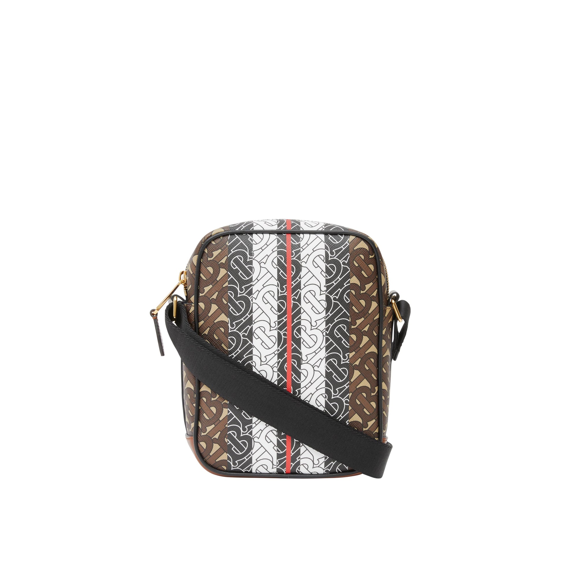Sac à bandoulière en toile écologique rayé Monogram - Bridle Brown