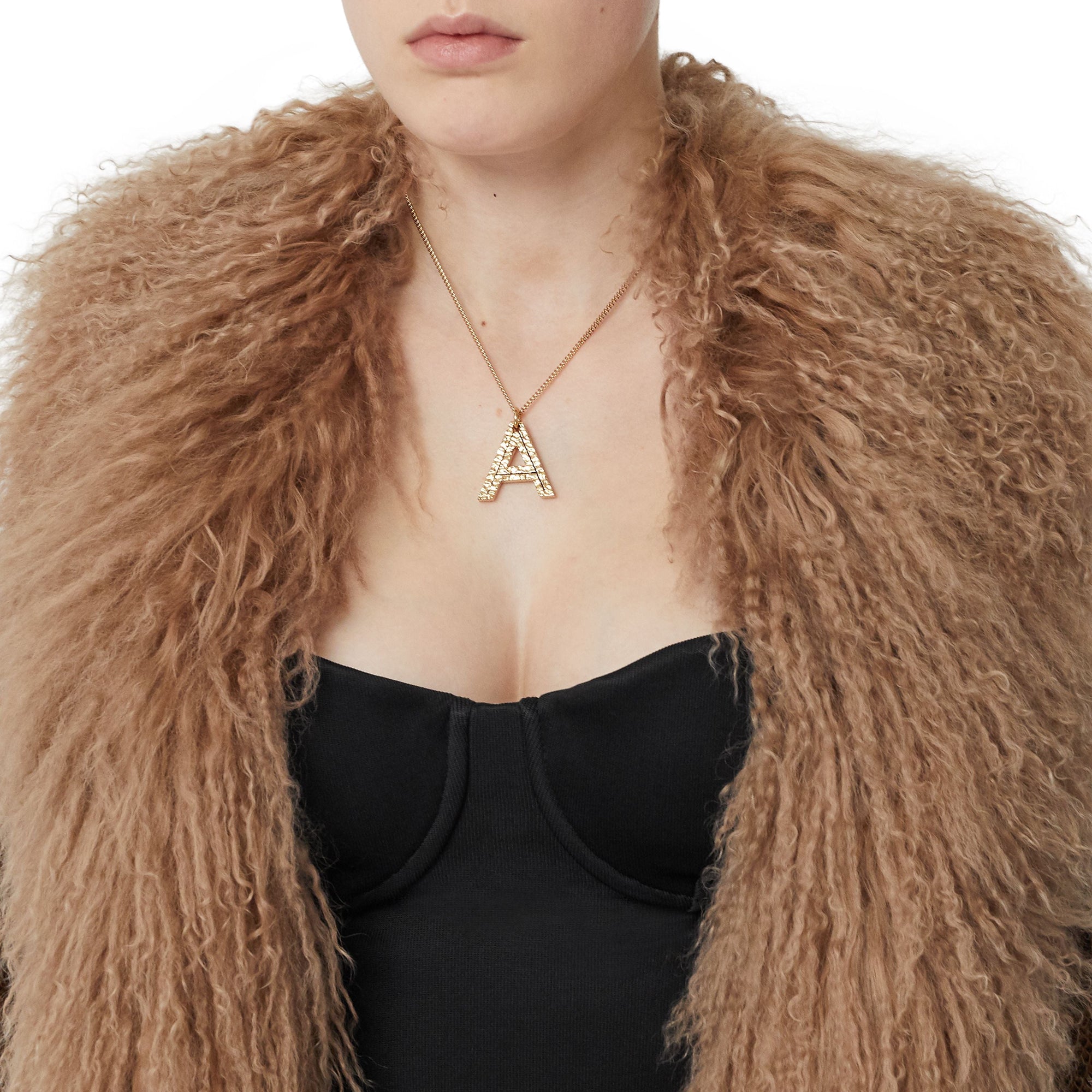 Collier plaqué or avec bijou alphabet « A » - Light Gold