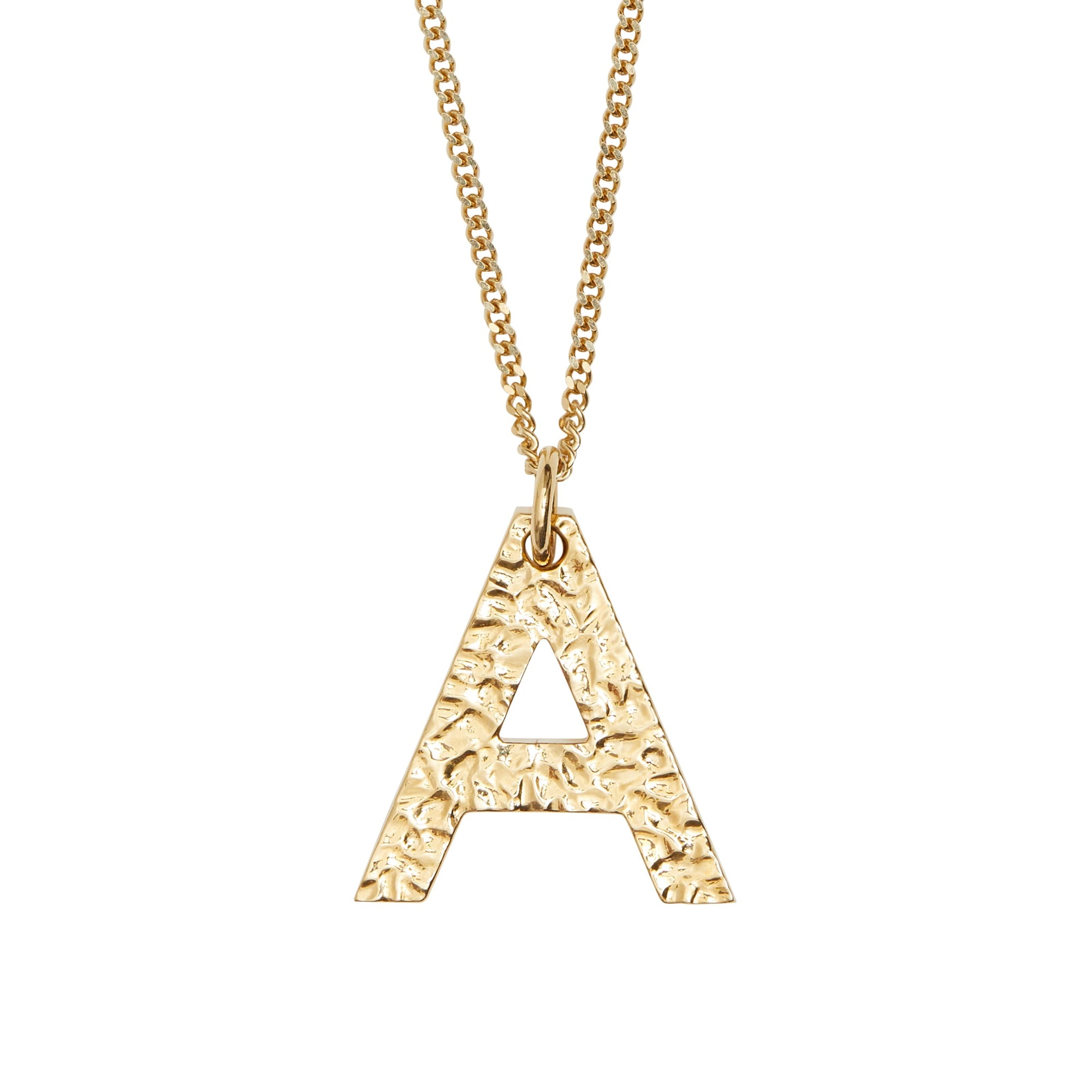 Collier plaqué or avec bijou alphabet « A » - Light Gold