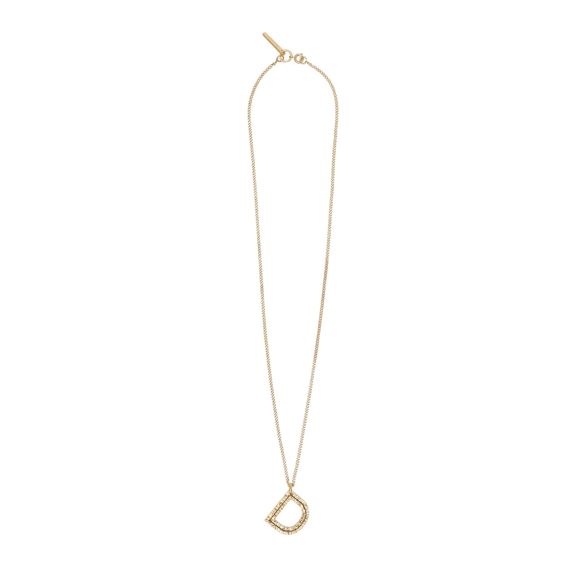 Collier plaqué or avec bijou alphabet « D » - Light Gold