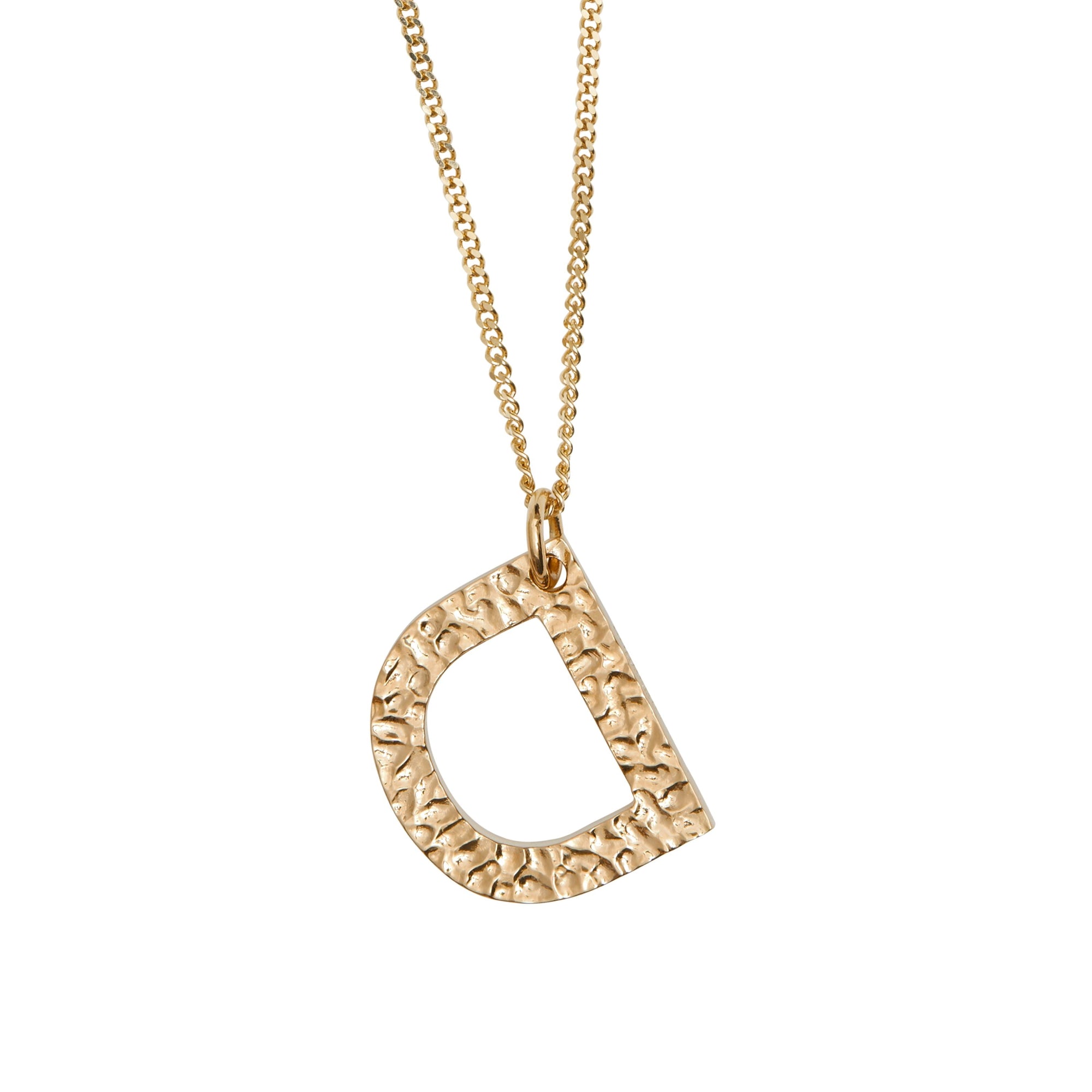 Collier plaqué or avec bijou alphabet « D » - Light Gold