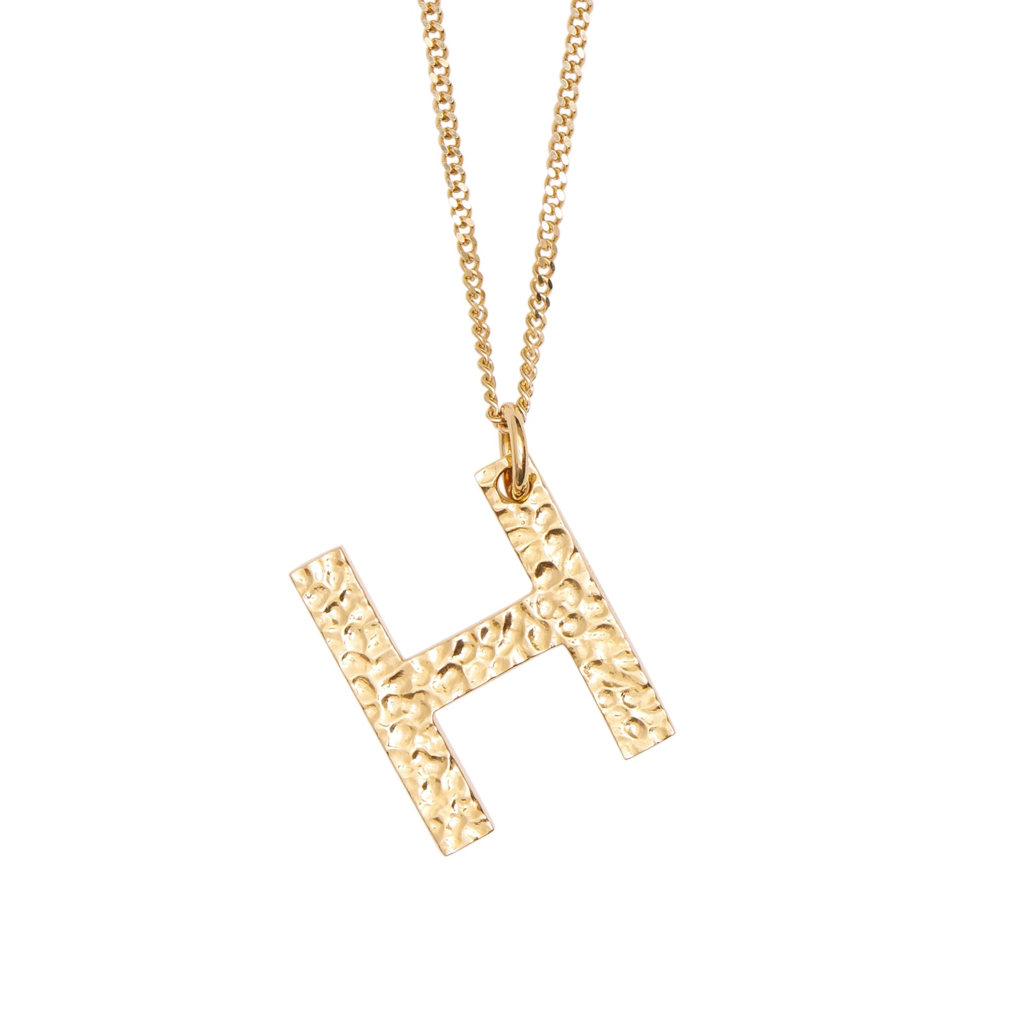 Collier plaqué or avec bijou alphabet « H » - Light Gold