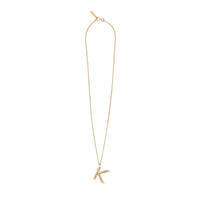 Collier plaqué or avec bijou alphabet « K » - Light Gold