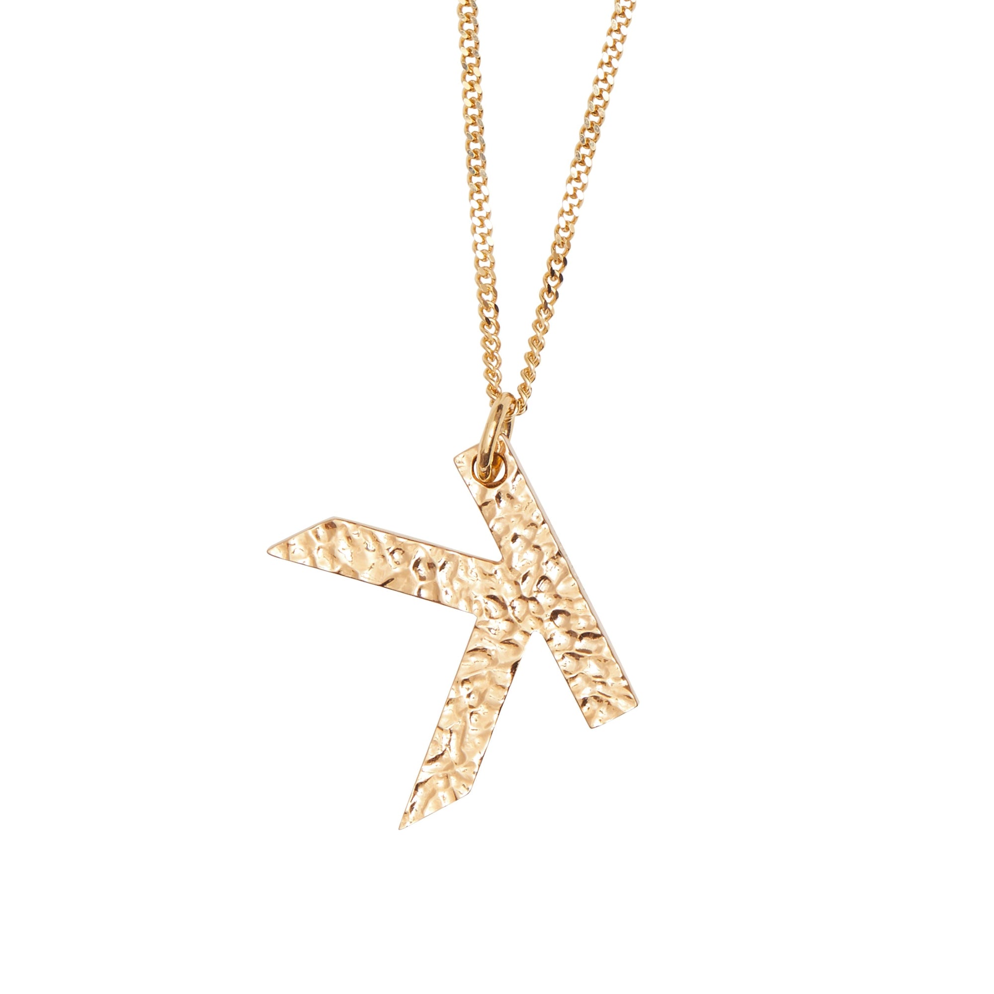 Collier plaqué or avec bijou alphabet « K » - Light Gold
