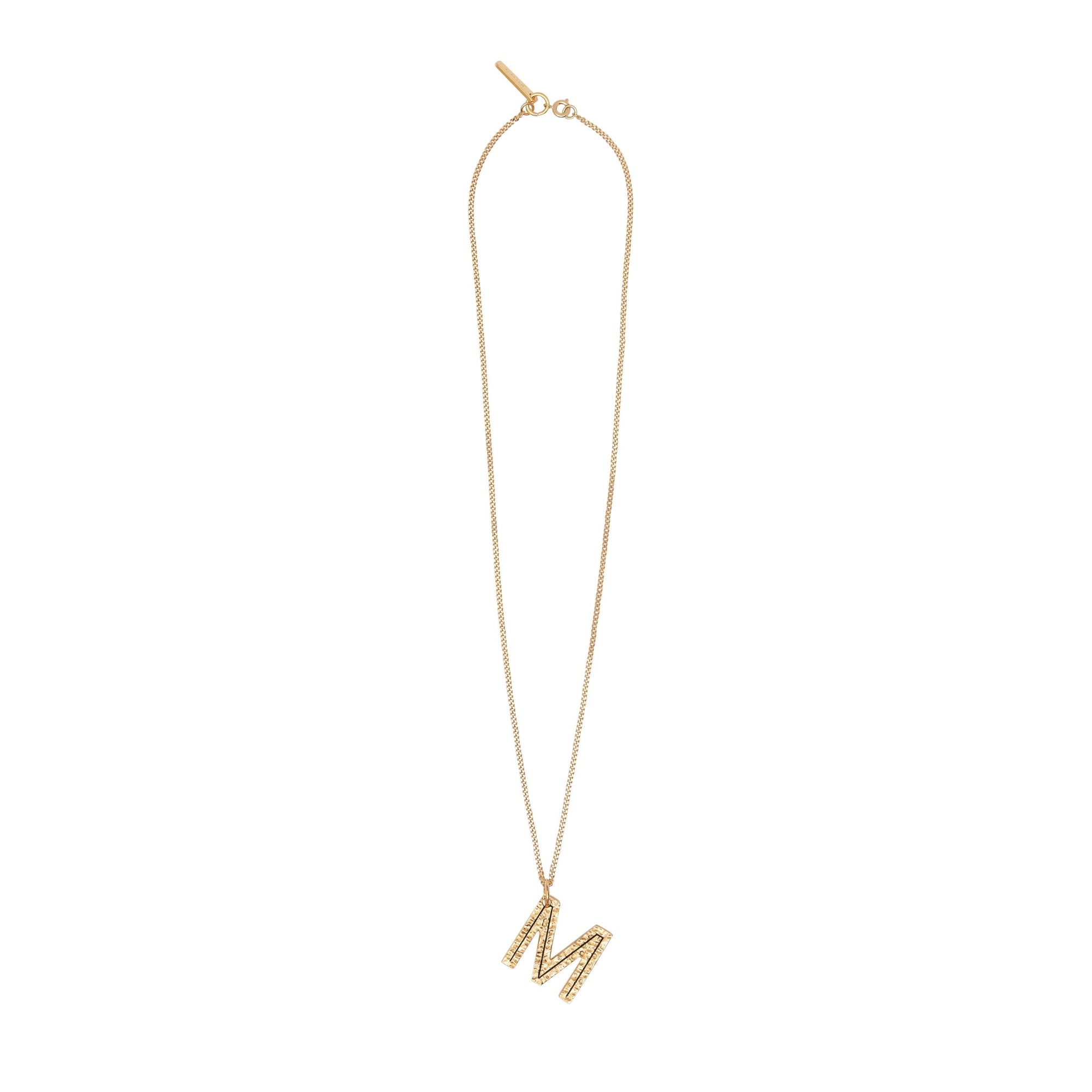 Collier plaqué or avec bijou alphabet « M » - Light Gold