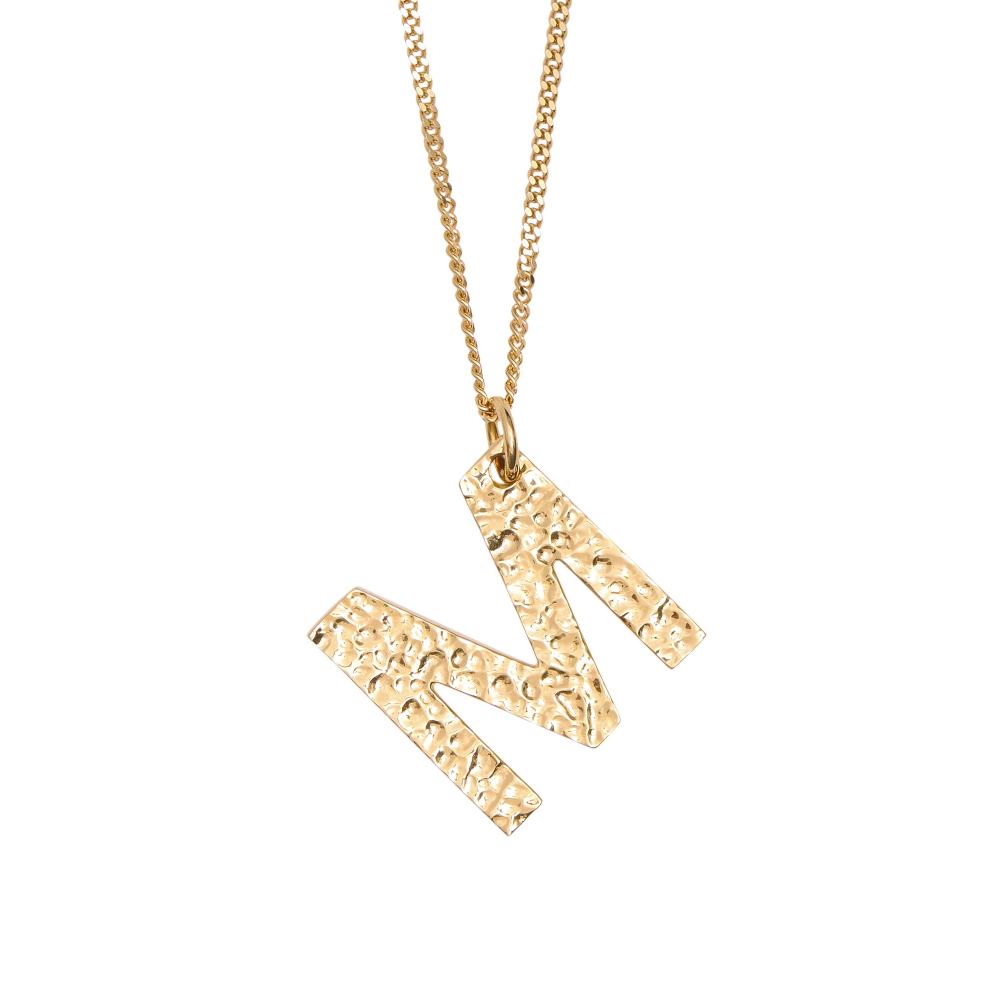 Collier plaqué or avec bijou alphabet « M » - Light Gold
