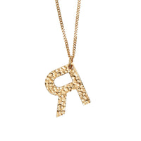 Collier plaqué or avec bijou alphabet « R » - Light Gold