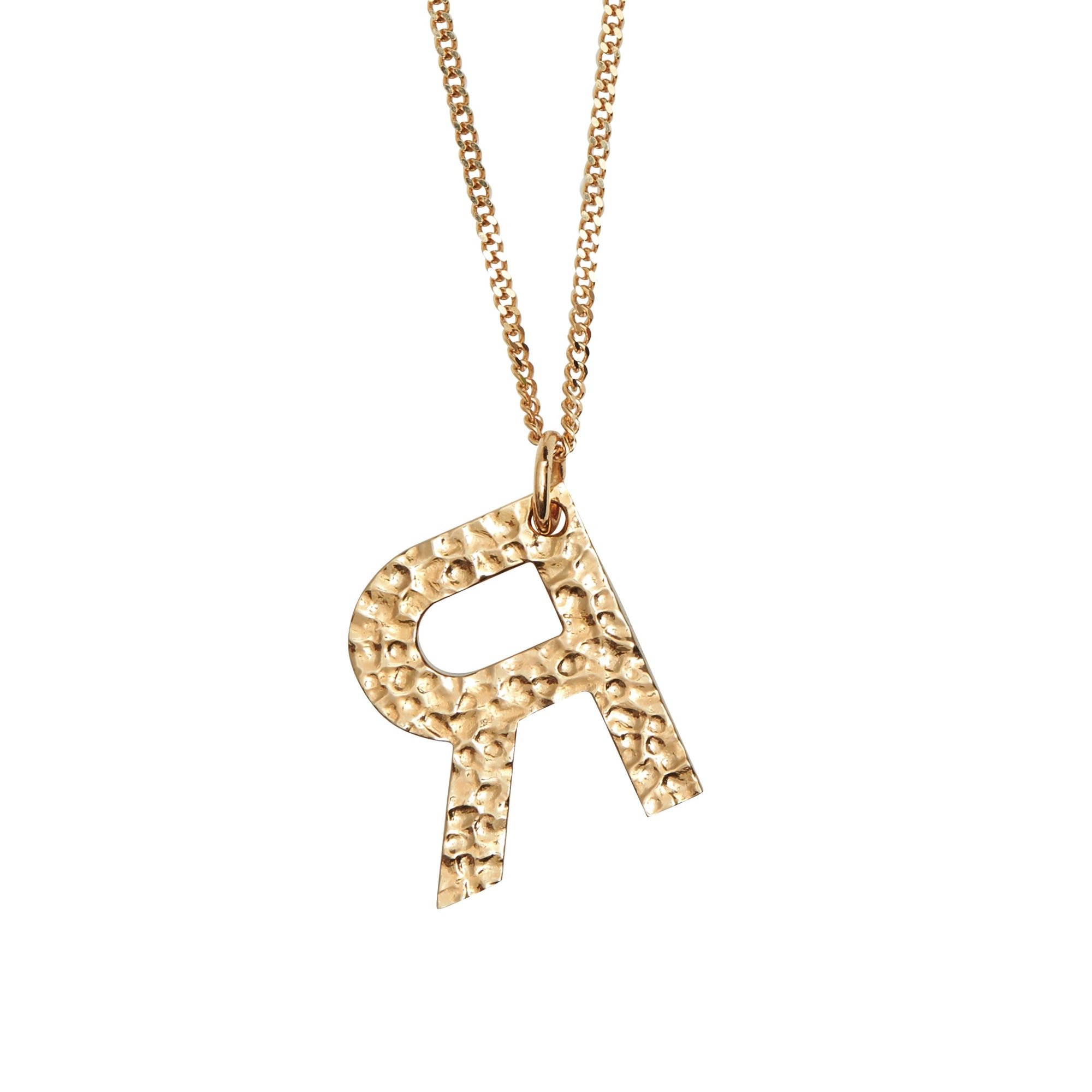 Collier plaqué or avec bijou alphabet « R » - Light Gold
