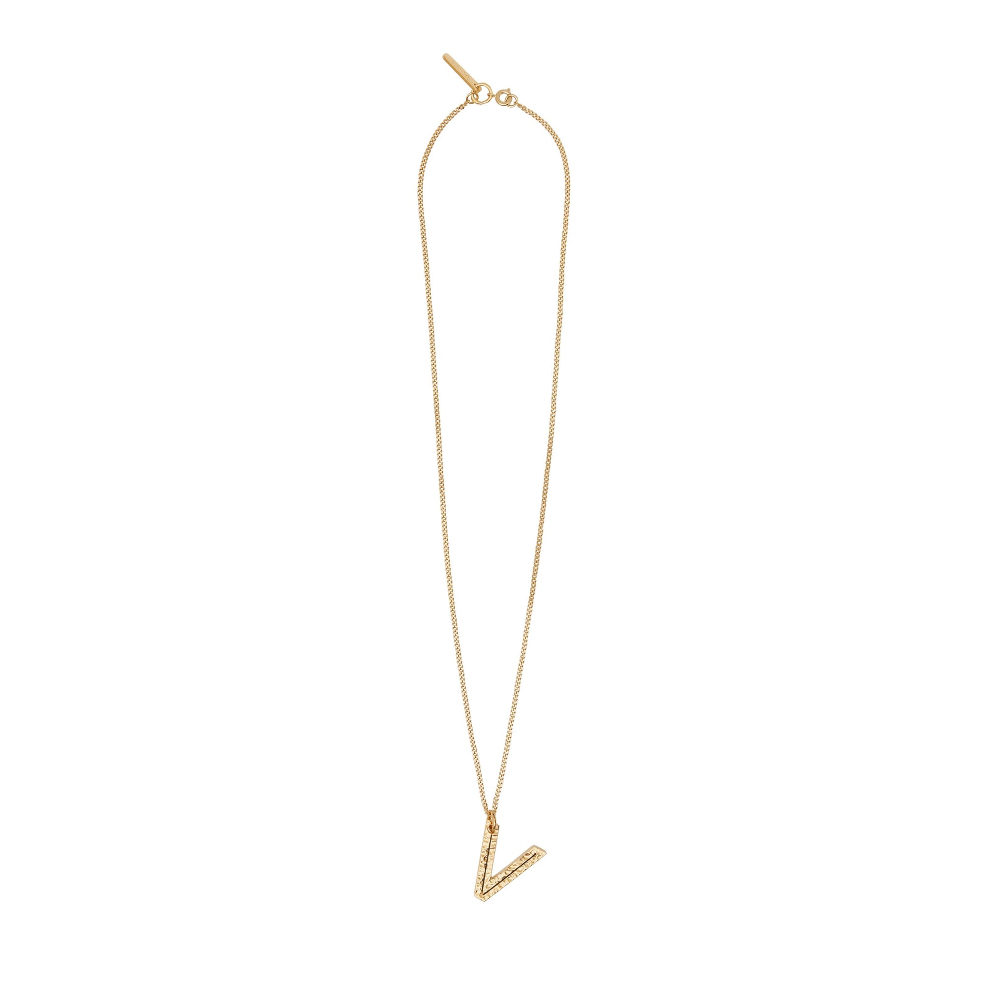 Collier plaqué or avec bijou alphabet « V » - Light Gold