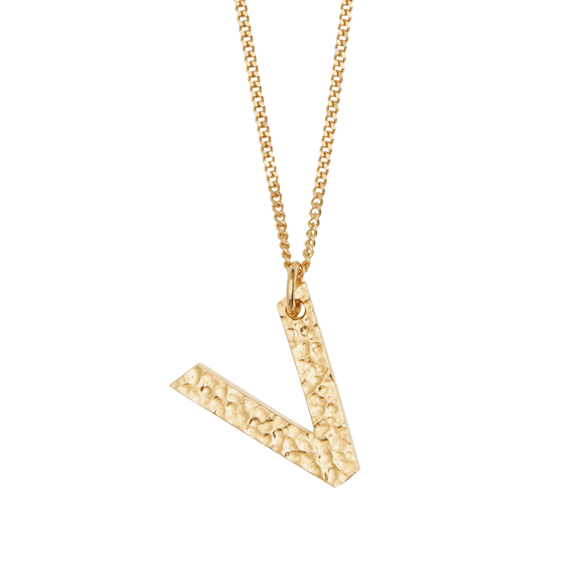 Collier plaqué or avec bijou alphabet « V » - Light Gold