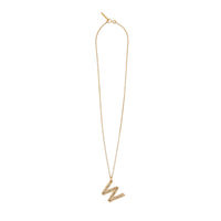 Collier plaqué or avec bijou alphabet « W » - Light Gold