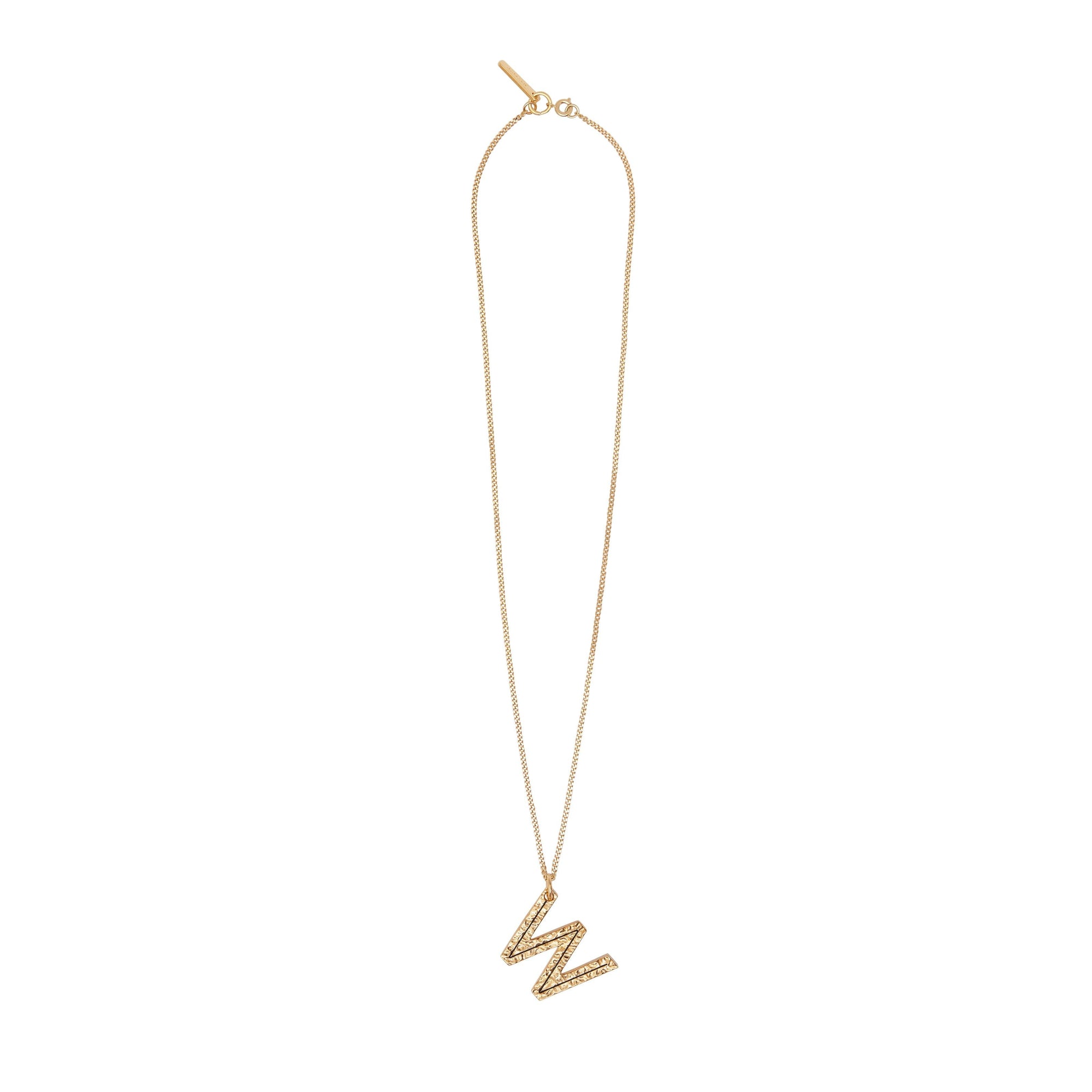 Collier plaqué or avec bijou alphabet « W » - Light Gold
