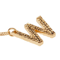 Collier plaqué or avec bijou alphabet « W » - Light Gold