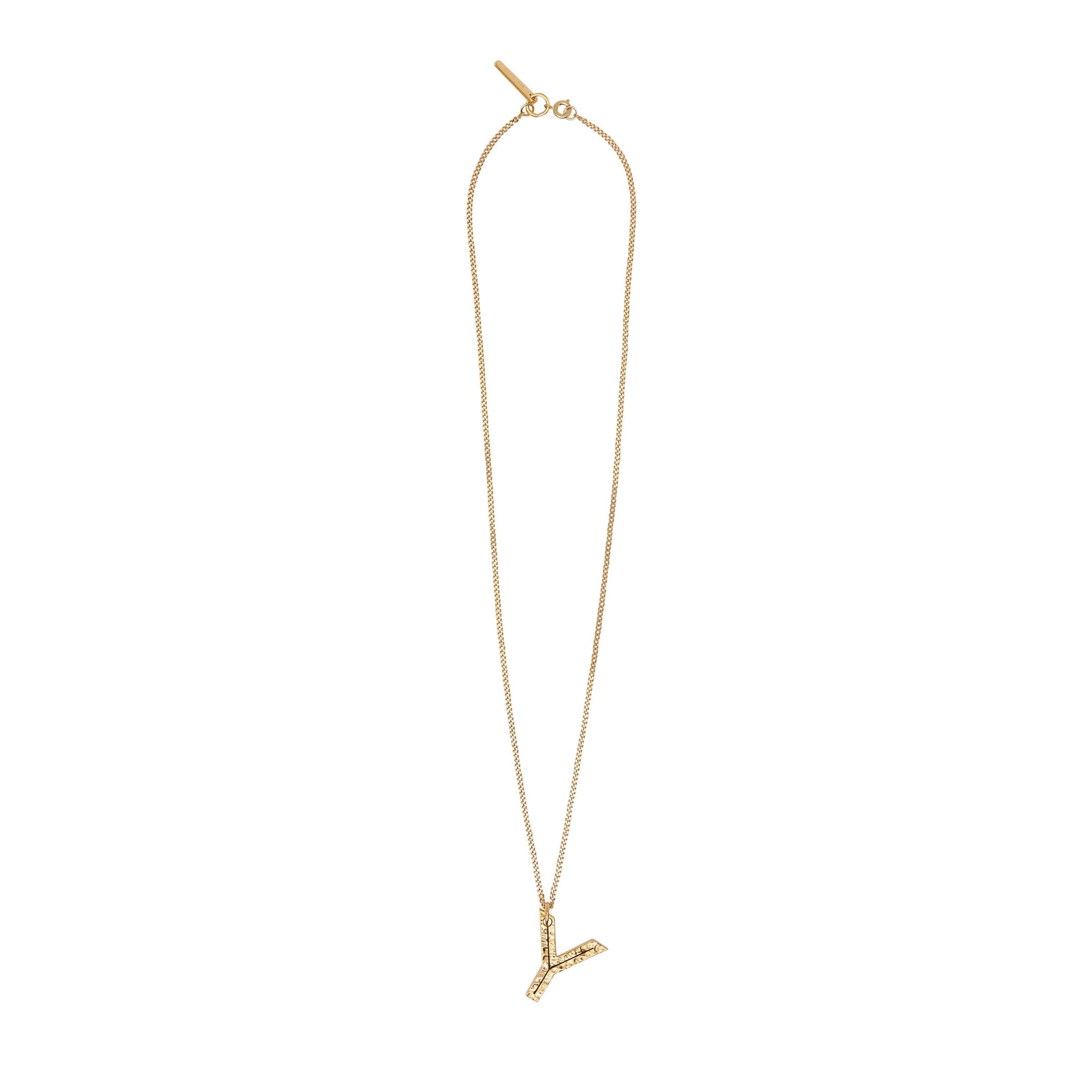 Collier plaqué or avec bijou alphabet « Y » - Light Gold