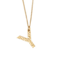 Collier plaqué or avec bijou alphabet « Y » - Light Gold