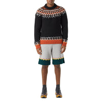 Pull en laine à motif Fair Isle avec ornements - Black