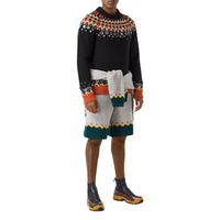 Pull en laine à motif Fair Isle avec ornements - Black