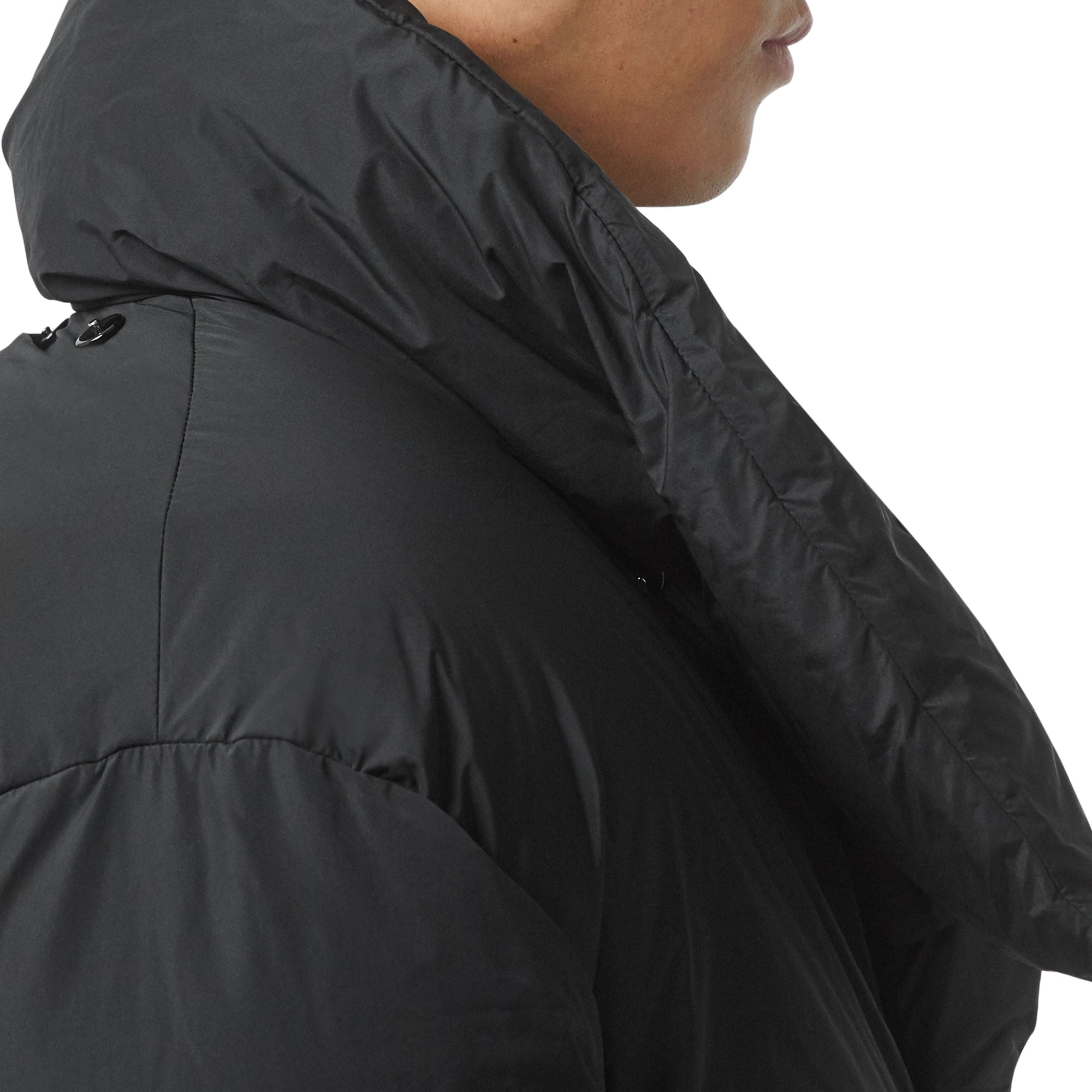 Manteau portefeuille oversize à capuche amovible - Black