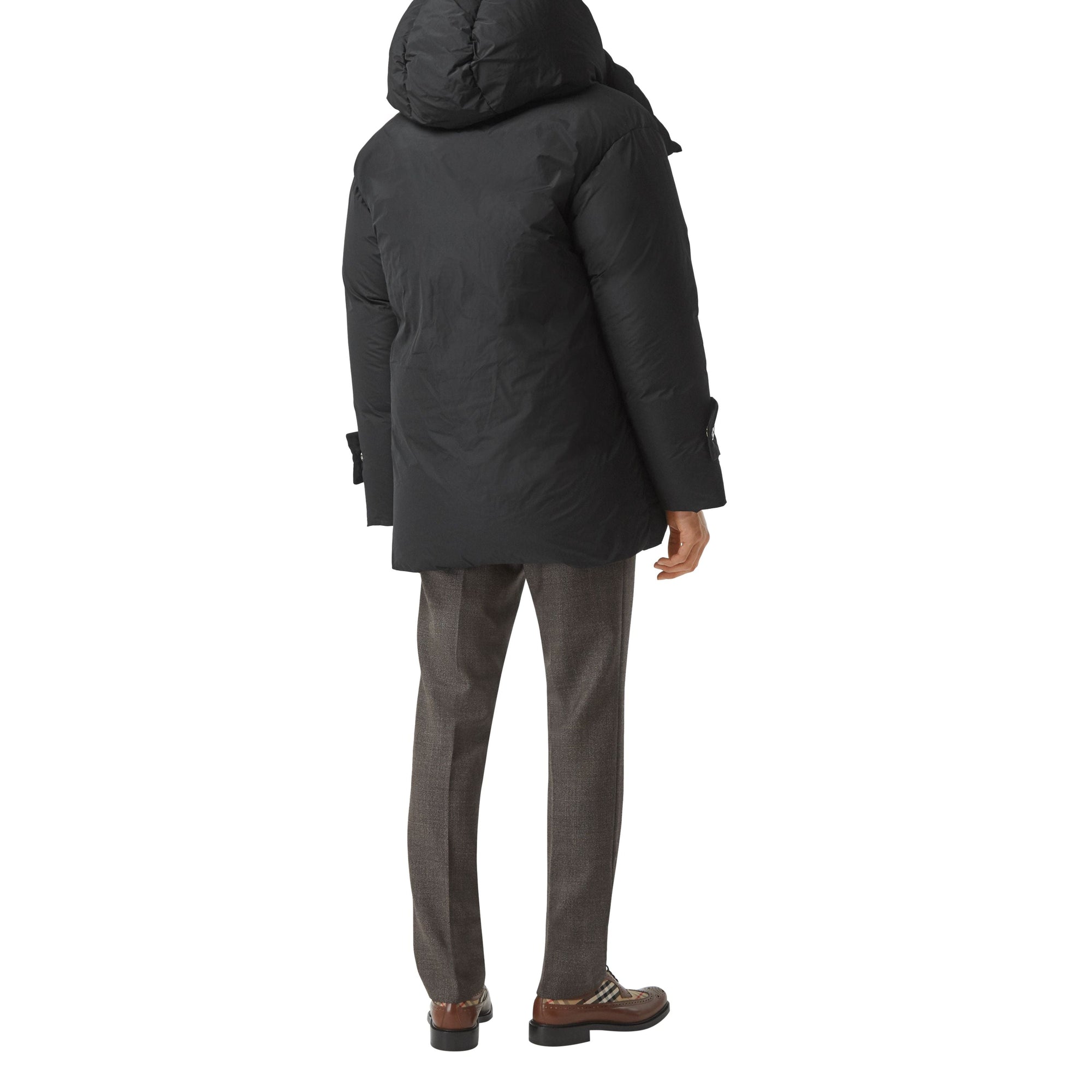 Manteau portefeuille oversize à capuche amovible - Black