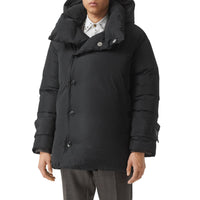 Manteau portefeuille oversize à capuche amovible - Black