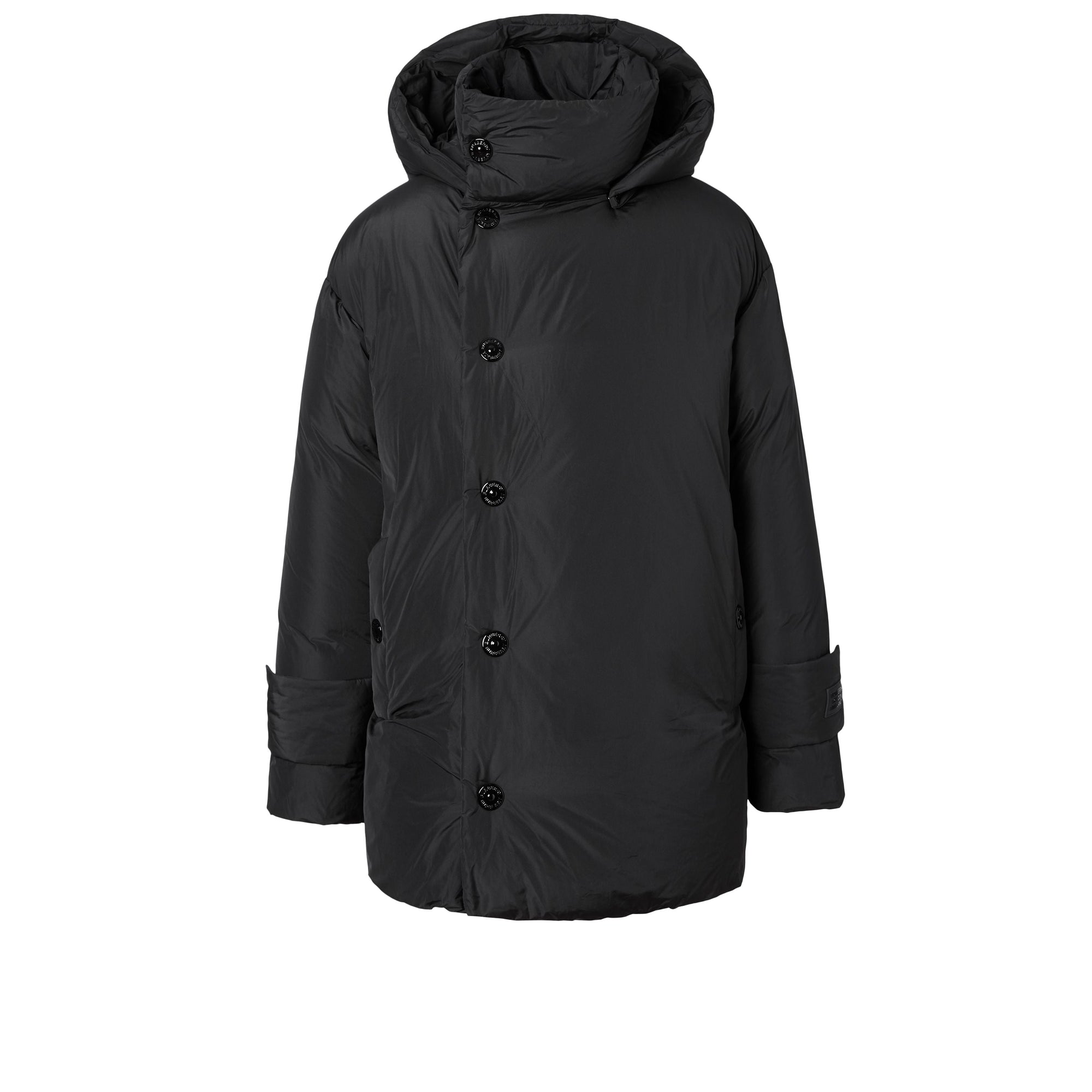 Manteau portefeuille oversize à capuche amovible - Black