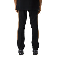 Pantalon de costume classique en laine à bandes latérales - Black
