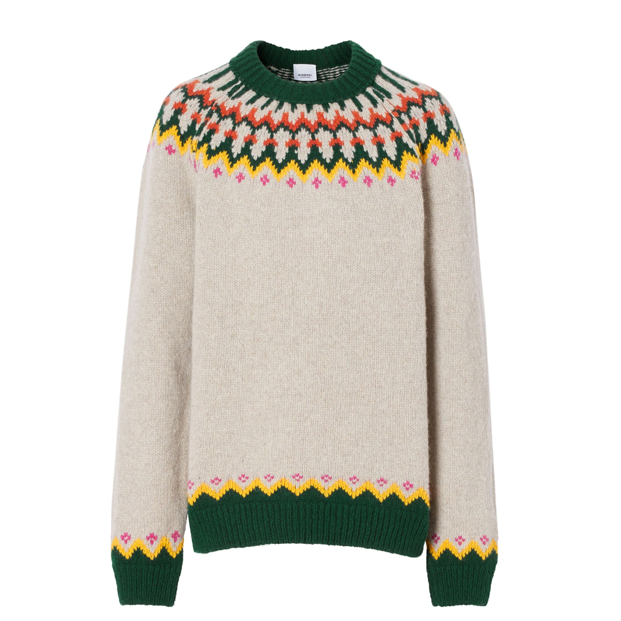 Pull en laine à motif Fair Isle - Sesame