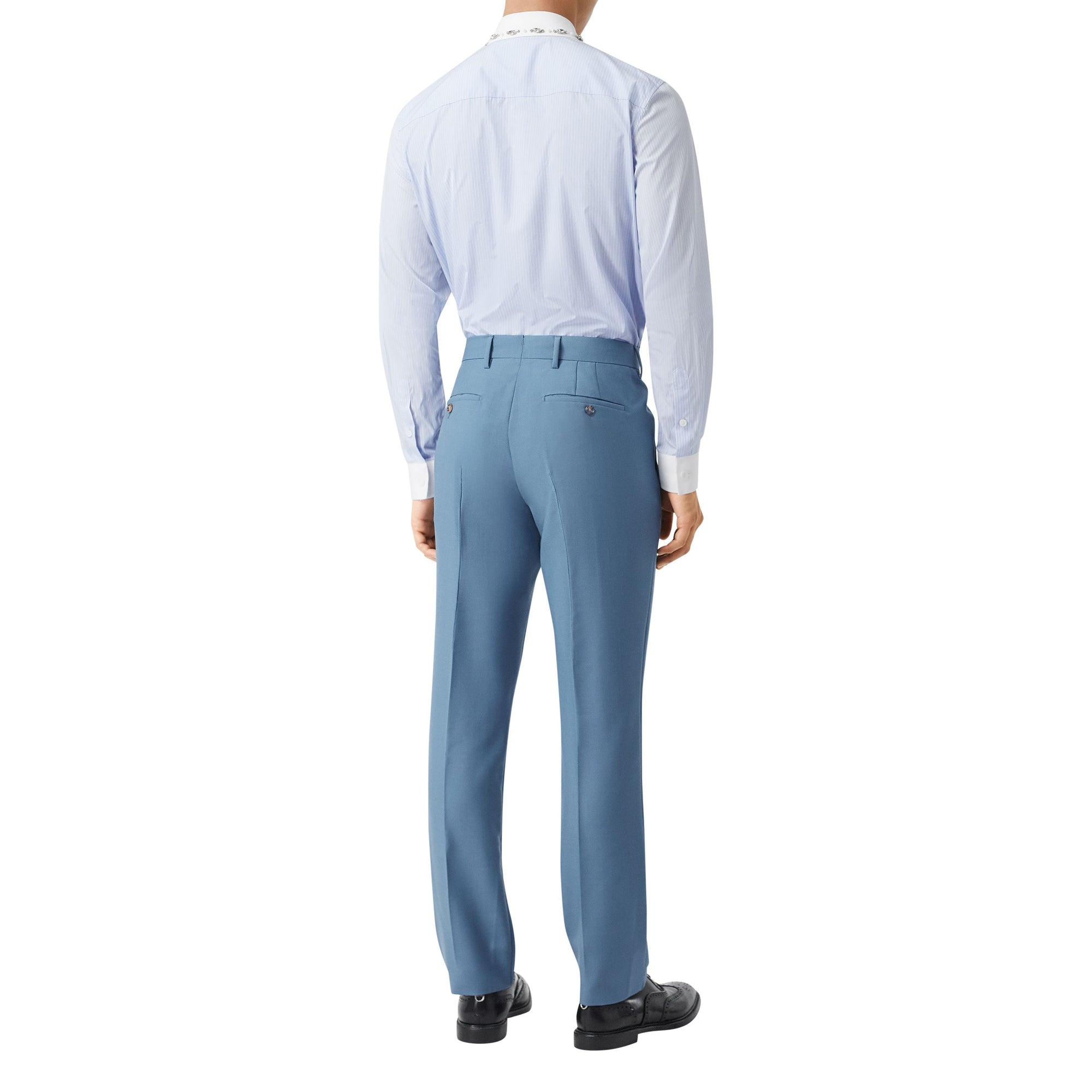 Pantalon ajusté classique en mohair et laine - Steel Blue
