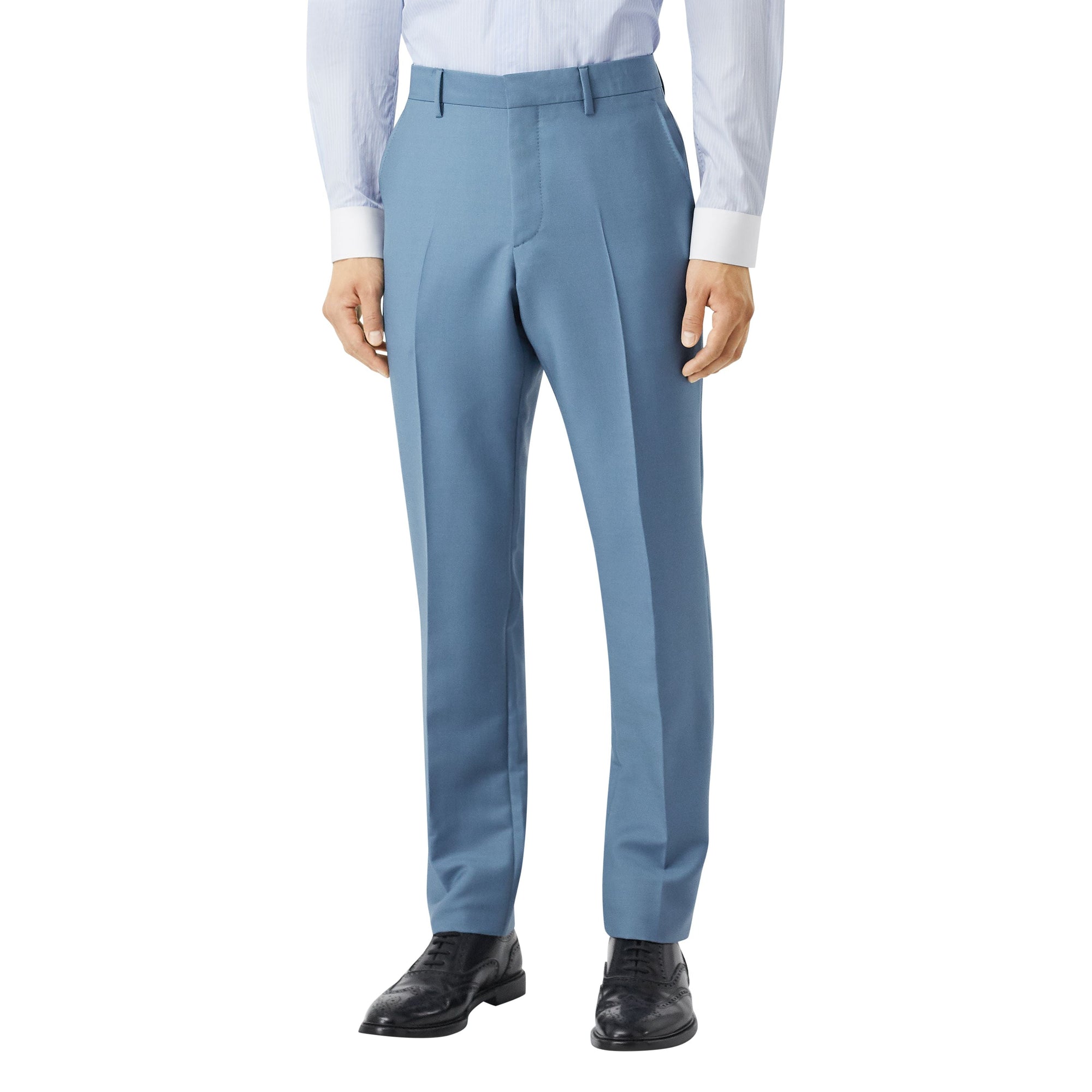 Pantalon ajusté classique en mohair et laine - Steel Blue