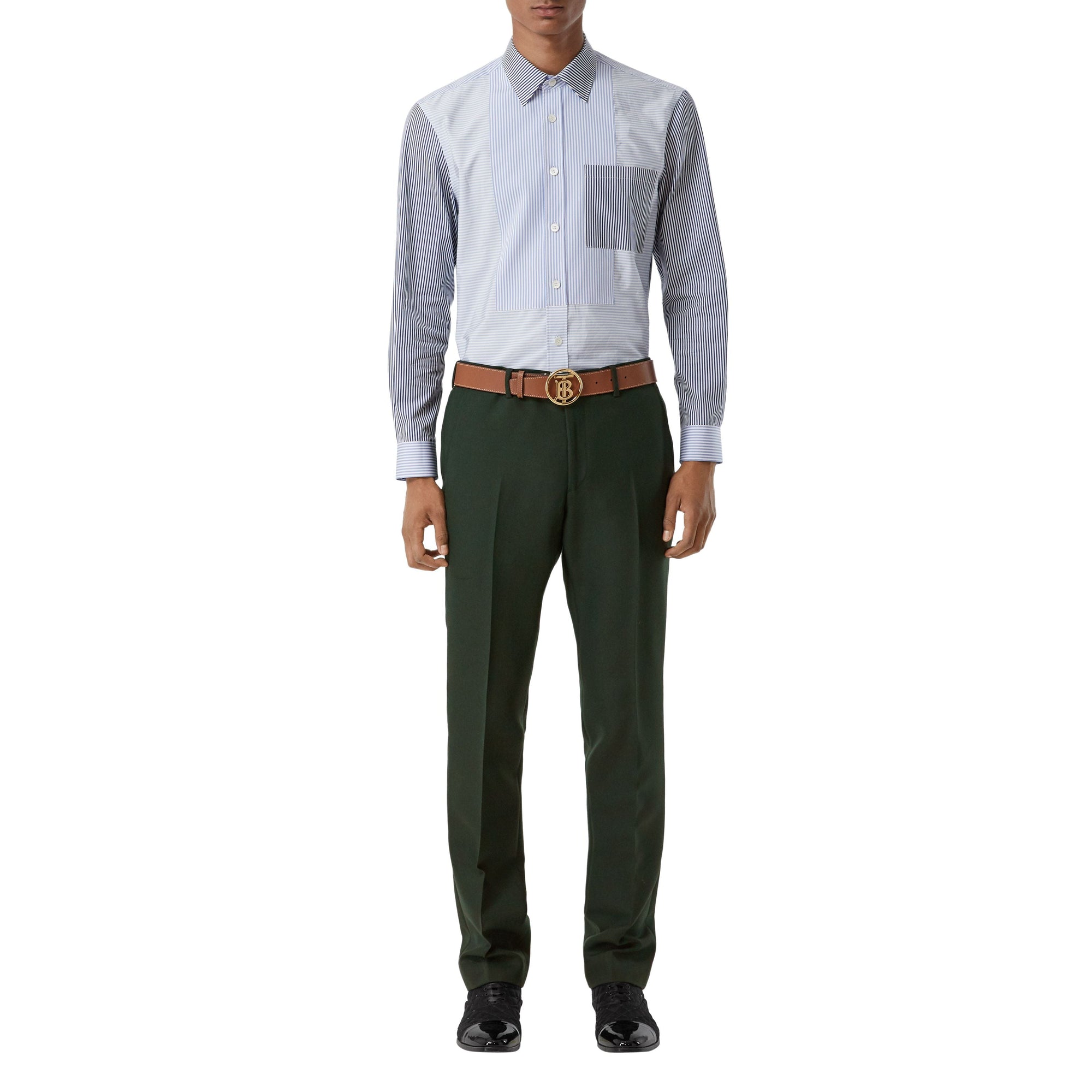 Pantalon de costume classique en laine et mohair - Dark Forest Green