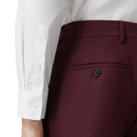 Pantalon de costume classique en laine et mohair - Deep Burgundy