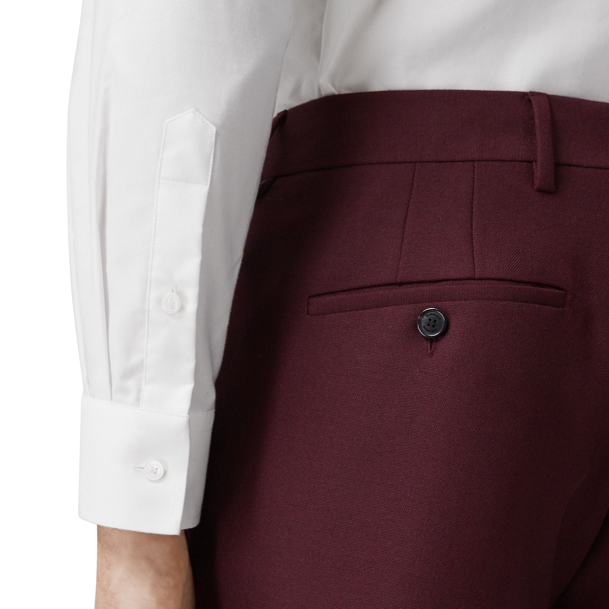 Pantalon de costume classique en laine et mohair - Deep Burgundy