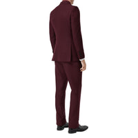Pantalon de costume classique en laine et mohair - Deep Burgundy