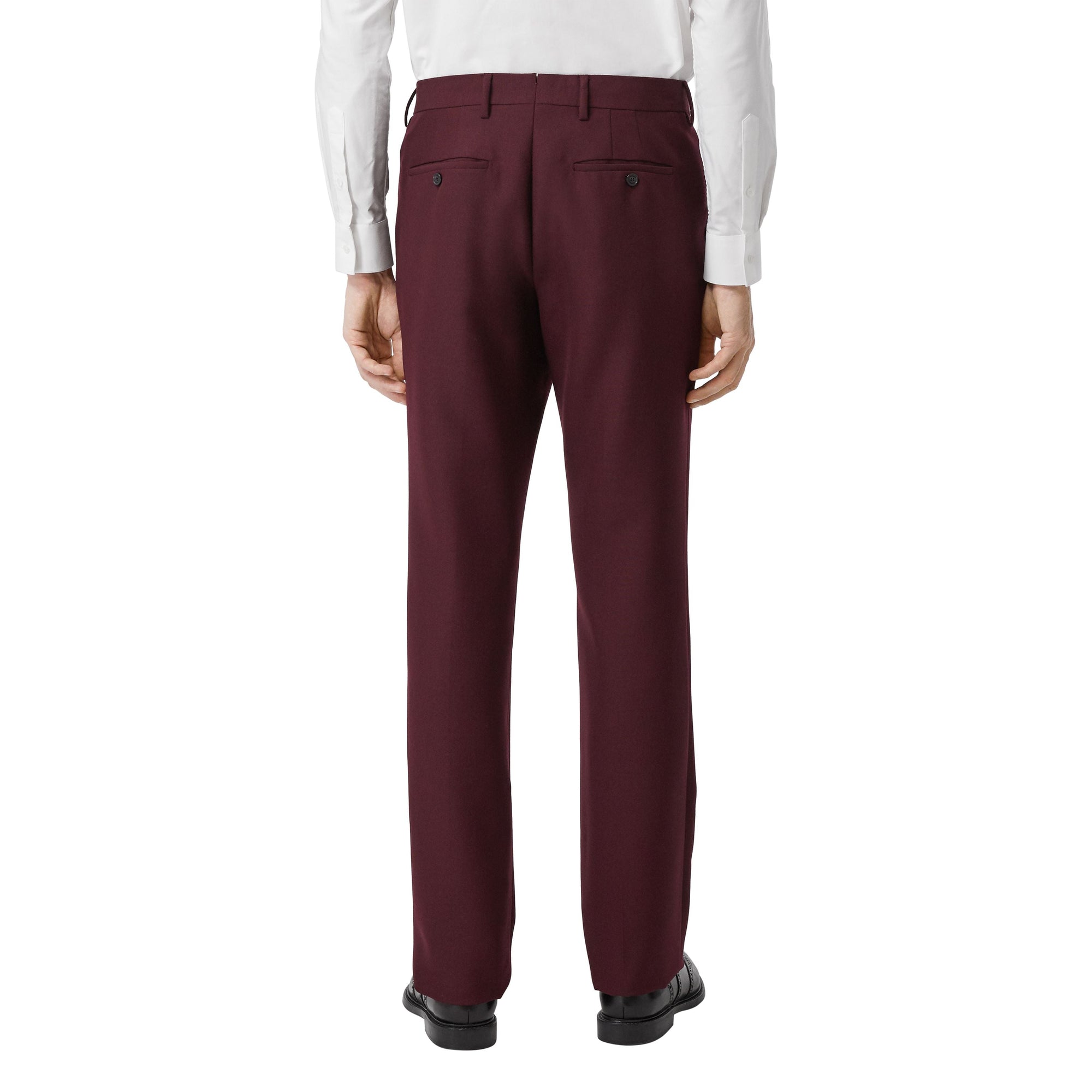 Pantalon de costume classique en laine et mohair - Deep Burgundy