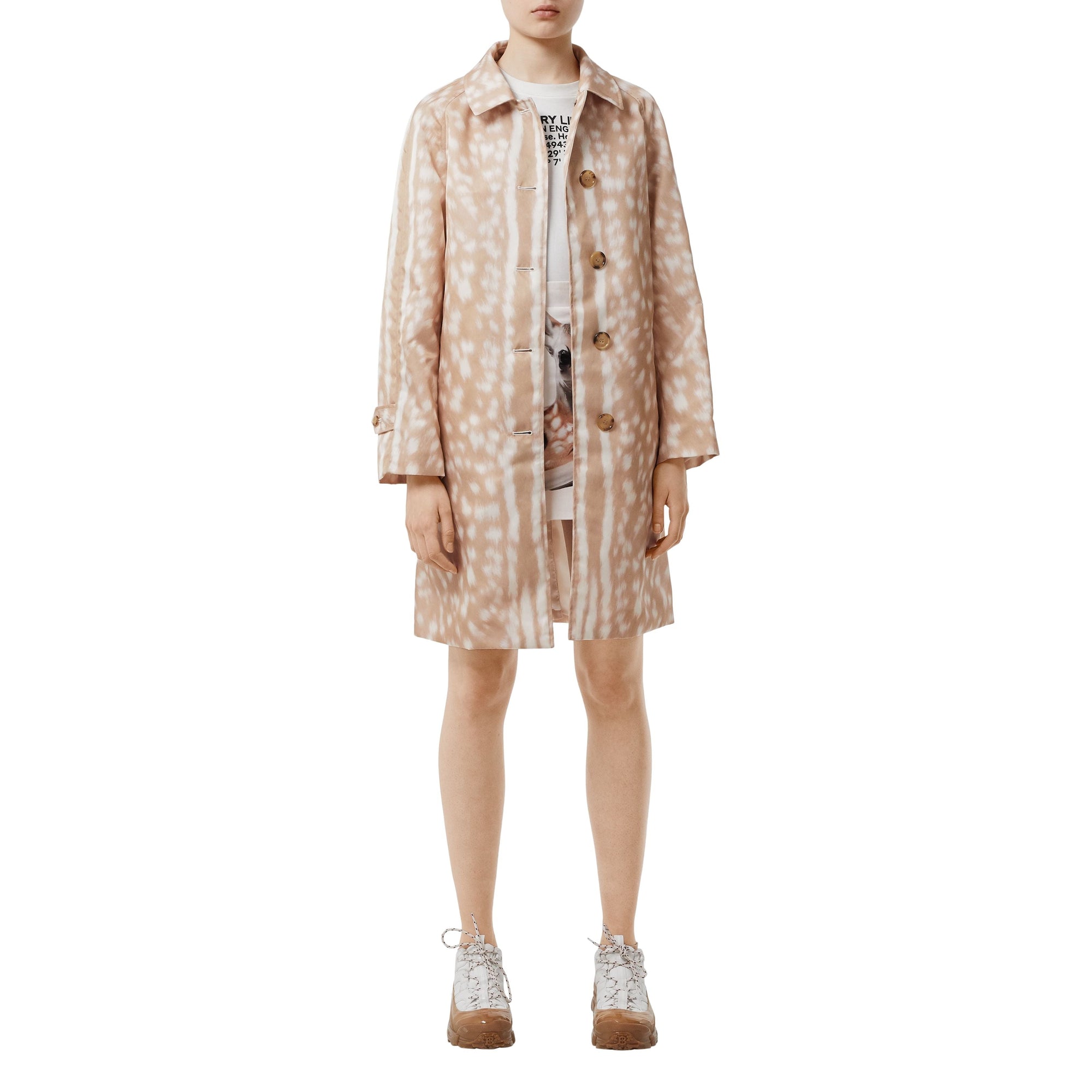 Paletot en nylon à imprimé daim - Soft Fawn