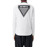 Chemise Oxford oversize en coton à logo - White