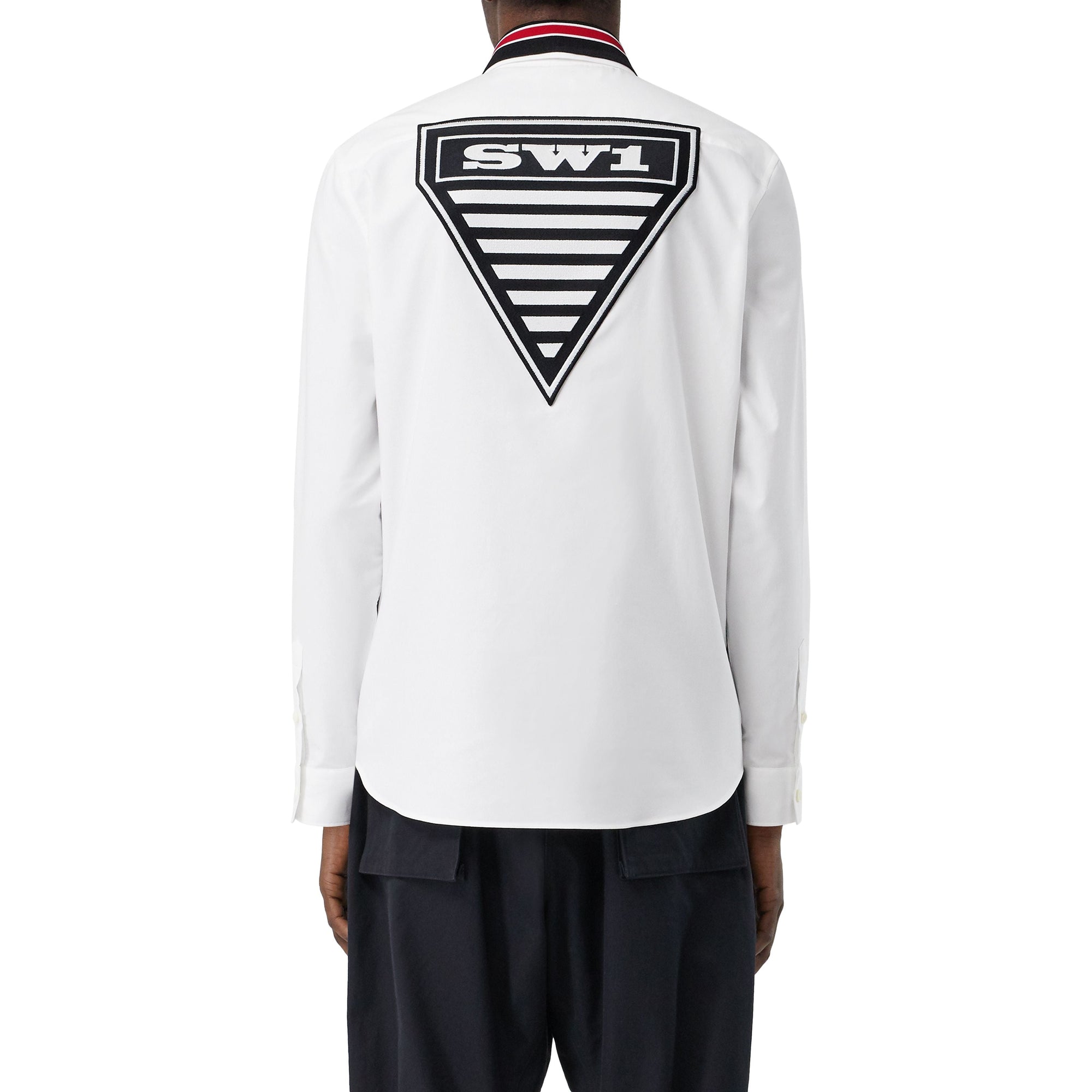 Chemise Oxford oversize en coton à logo - White
