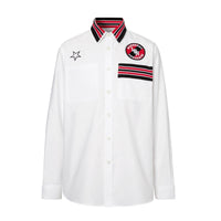 Chemise Oxford oversize en coton à logo - White