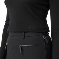 Pull à col roulé en cachemire et soie avec logo brodé - Black