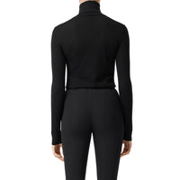 Pull à col roulé en cachemire et soie avec logo brodé - Black