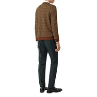Pull en jacquard de laine Monogram - Bridle Brown