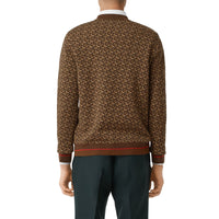Pull en jacquard de laine Monogram - Bridle Brown