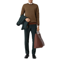 Pull en jacquard de laine Monogram - Bridle Brown