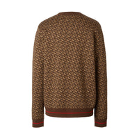 Pull en jacquard de laine Monogram - Bridle Brown