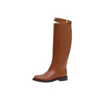 Bottes hautes en cuir Monogram - Tan