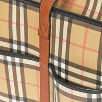 Sac à langer en toile écologique Vintage check - Archive Beige