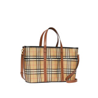 Sac à langer en toile écologique Vintage check - Archive Beige