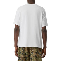 T-shirt en coton avec logo brodé check - White